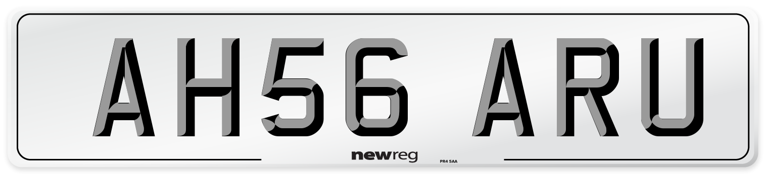 AH56 ARU Number Plate from New Reg
